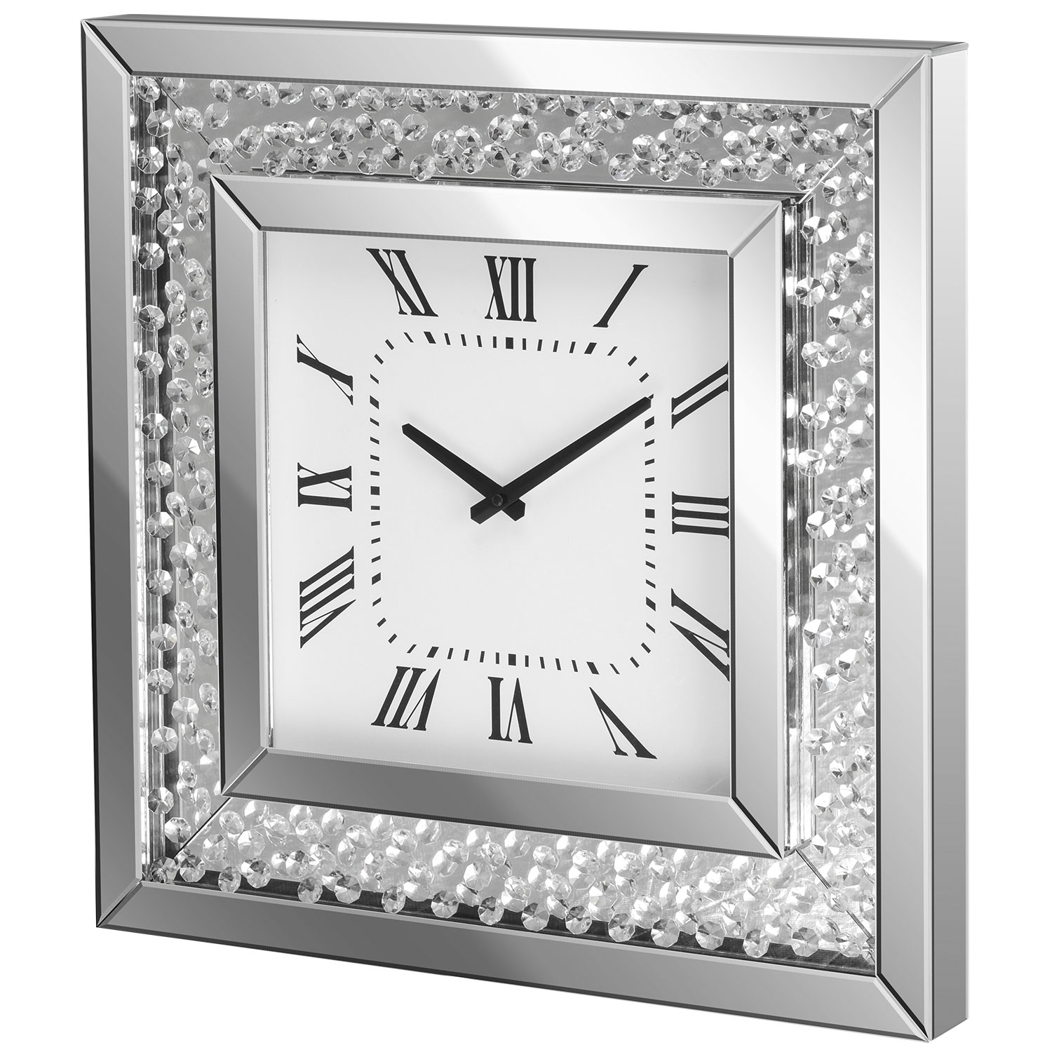 Christow Floating Crystal Mirrored Wall Clock
